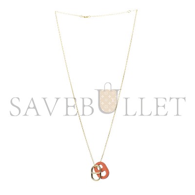 HERMÈS SWIFT O'MAILLON PENDANT NECKLACE ORANGE 